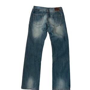 Departed Jeans Mens 34X32 Casual Retro Cotton Blend Slim Straight Leg Pants Blue